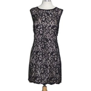 LOFT Black Lace Shift Dress